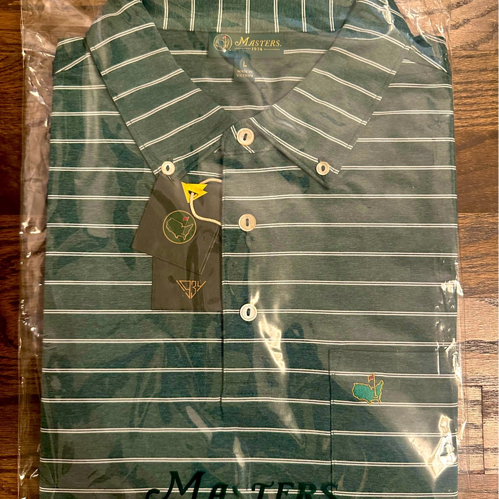 NWT - Masters - Berckmans Place - RARE - Green Striped Men's Polo